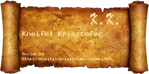 Kneifel Krisztofer névjegykártya